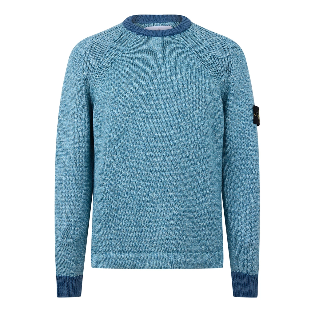 Stone Island Spray Tape Knit Sweatshirt - Dark Blue V0024